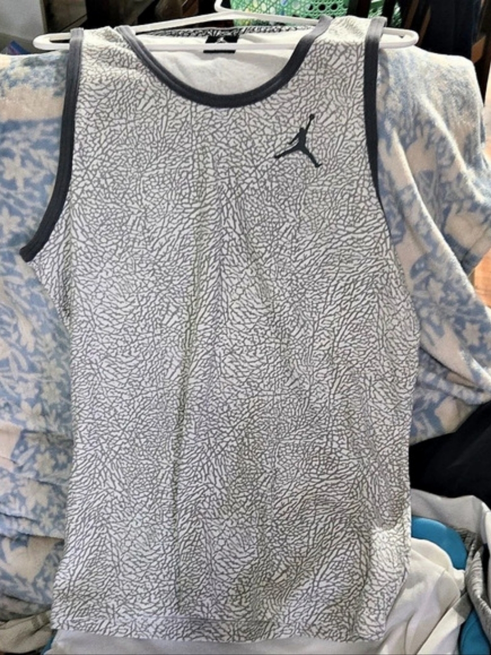 Jordan Elephant Print Tank Top Men's Abstract Athletic Tank Top Size